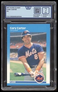 GLOSSY 1987 Fleer #4 Gary Carter New York Mets CGA 7 - Picture 1 of 2