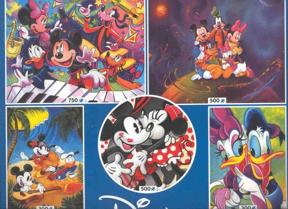 Disney 5 in 1 Jigsaw Puzzles Minnie Mickey Mouse Donald Duck Ceaco - 3