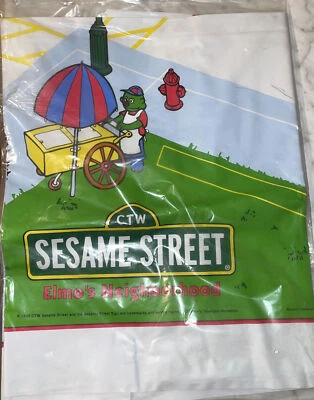 Sesame Street Elmo's Neighborhood Vinyl Play Mat - Vintage Sealed 1998 Foto 1 de 4