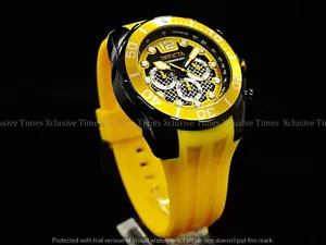 NEU Invicta Herren 50 mm PRO TAUCHER Chrono KÄFIG ZIFFERBLATT gelbfarbiges Armband SS Uhr - Bild 1 von 8