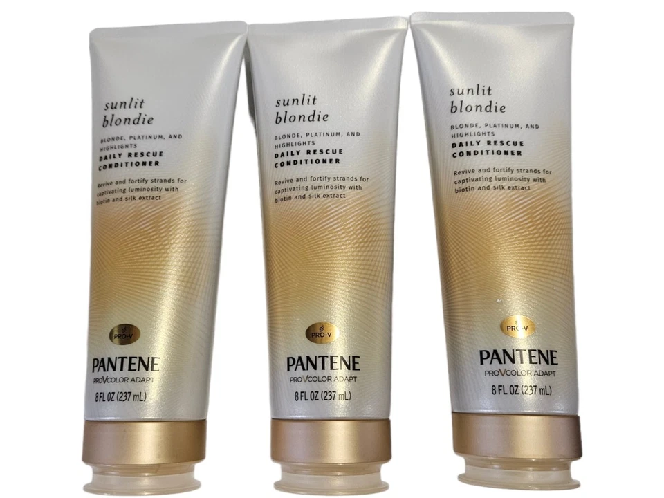 3 Pack Pantene Sunlit Blondie Daily Rescue Conditioner Toner For Blonde Hair 8oz - Image 1 of 3