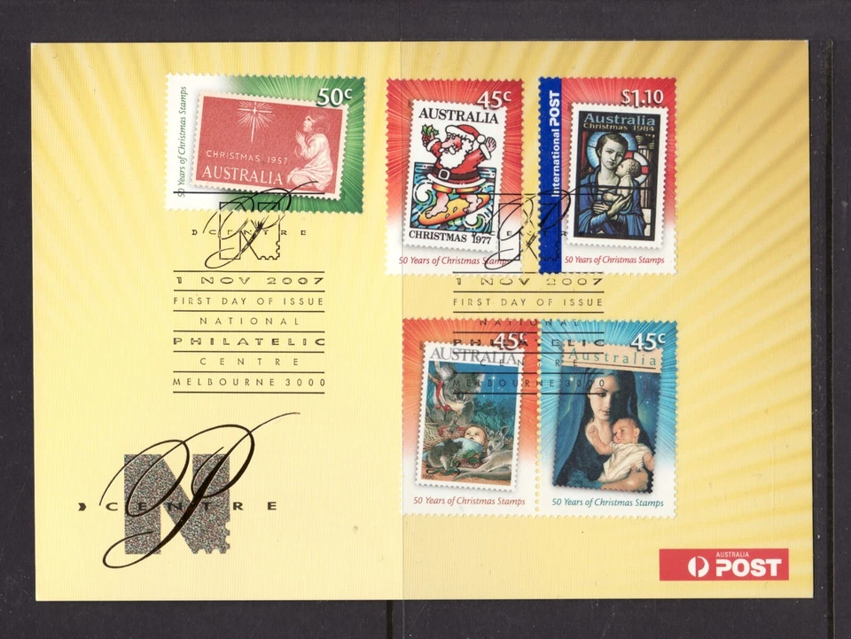2007 Australia FDC Christmas S/S - High Rate "Stamp on Stamp"- Issued by N.P.C. - Image 1 of 1
