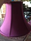 Vtg Lamp Shade W/ Bead Fringe Maroon With Red Beads, 11 1/8? H, 1/2? Fitter Read