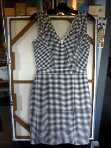 J. CREW BLACK&WHITE PLAID SEERSUCKER SHEATH DRESS WMNS. SZ. 4 NWOT - Picture 1 of 4