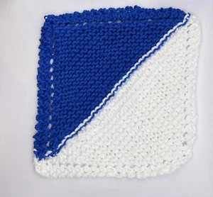 Hand Knit Washcloth Dishcloth  - Picture 1 of 3