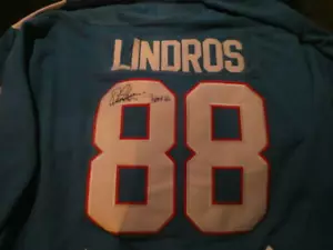 Eric Lindros Quebec Nordiques Signed Replica Jersey JSA HOF - Picture 1 of 2