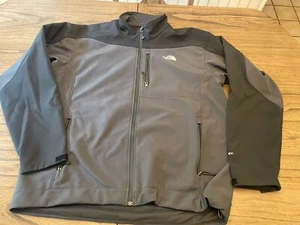 North Face Jacket Mens Large Black Gray Apex Soft Shell Zip Fleece Lined TNF XXL - Picture 1 of 13