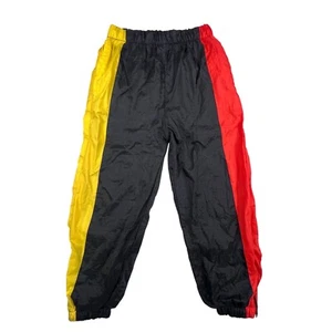 Pantalone pista vintage nylon ragazzo 20” vita rosso giallo fluo foderato zip Corea anni 90 - Foto 1 di 11