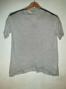 H&M Women's Light Grey Pure Merino Wool Short Sleeve Top Size XS - BnWT - Picture 1 of 5