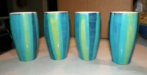 VINTAGE SET AUS VIER (4) MCM MID CENTURY SAN POLO VENEZIA TÜRKIS KERAMIK GLÄSERN - Bild 1 von 8
