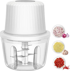 400ML Electric Garlic Chopper, 6 Blades Garlic Grinder Mini Vegetable Chopper, U - Picture 1 of 12