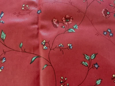 Vintage drapery NATURAL FLORAL TRELLIS VINTAGE SCOTCHGARD FABRIC 1yd.cut 54"W - Image 1 of 3