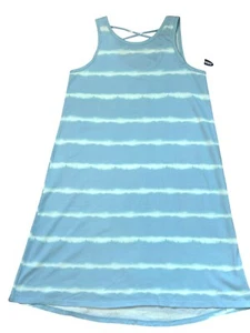 Old Navy Girls Maxi Dress XL 14-16 Blue White Tie Dye Striped Sleeveless Summer - Picture 1 of 11