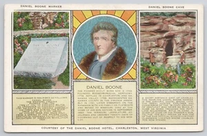 Postcard Charleston West Virginia Daniel Boone Hotel Ad Multi View - Picture 1 of 2