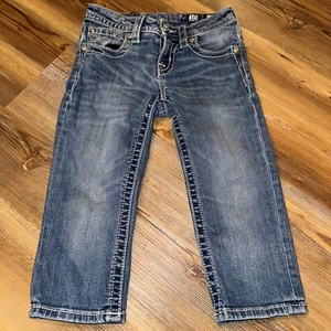 Miss Me Jeans Girls Size 10 Bermuda Shorts Capris Embellished Pocket Flaps - Picture 1 of 11