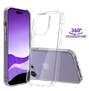case For iPhone 14 PRO MAX 12 13  X XR XS 7 8 Shockproof Clear Cover - Afbeelding 1 van 5