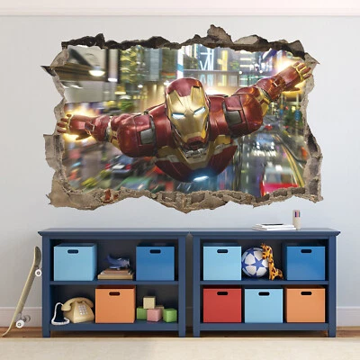 Super Hero 3D Wall Decal, Superhero Wall Sticker, Removable Vinyl Sticker - Image 1 of 4