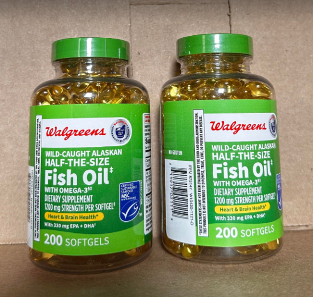 Walgreens Wild Caught Alaskan Half-the-Size Fish Oil with Omega-3 Softgels