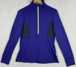 MPG Activewear 1/2 Top Womens Large Purple Pull Over Thumb Hole Run Outdoor - Picture 1 of 12