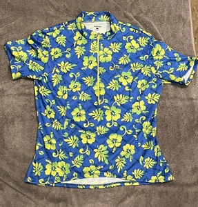 Shebeest Cycling Jerseywomens Large blue, Yellow, Green Flora short sleeve shirt - Picture 1 of 12