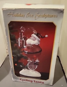 Christmas Color Changing Cycling Santa Ice Sculptures Acrylic Heritage Mint - Foto 1 di 14