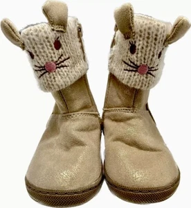 Koala Kids Toys R Us Baby Girls gold knitted Top rabbit Winter Boots Size 5 - Picture 1 of 12