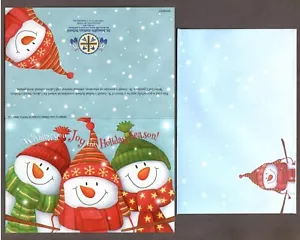 Wishing You Joy Snowmen Christmas Card with Matching Envelope - I Combine S/H - Picture 1 of 2