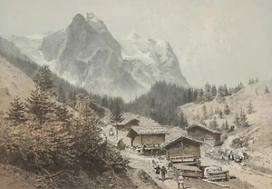 ROSENLAUI - Gesamtansicht – Tonplattenlithographie 1859 - Picture 1 of 2