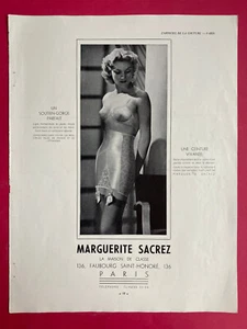 Publicité Marguerite Sacrez 1940 publicité soutien gorge gaine gaucho - Picture 1 of 3