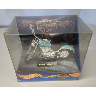 Hot Wheels Harley Davidson Softail Deuce 1:18 Die-Cast Motorcycle. Sealed - Image 1 of 4