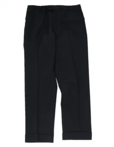 Prada Mens Dress Pants Size Small IT 46 Navy Blue Poly Stretch Trousers Cuffed - Picture 1 of 11