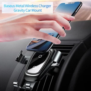 Fast Qi Wireless Charging Car Phone Holder Mount for Apple iPhone Galaxy LG HTC - Picture 1 of 4