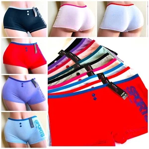 6-12 Boyshorts Sport SEXY boxer Yoga Panties Undy 95% COTTON UNDERWEAR 8437 S-XL - Picture 1 of 12