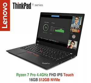 ThinkPad T14 Ryzen 7 Pro 4.4GHz FHD Touch 16GB 512GB IR W11P 3Y Premier Warranty - Picture 1 of 11