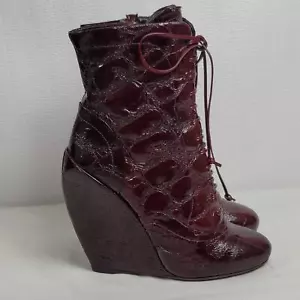 Stivaletti con zeppa Alaia Calzature Donna Croco bordeaux vernice misura 37,5 - Foto 1 di 14