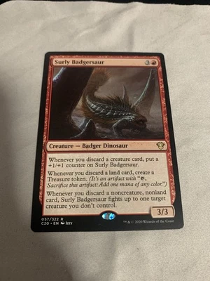 Surly Badgersaur MTG Commander 2020 Rare NM x1 - Magic Card - Image 1 of 2