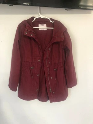 Old Navy Hooded Scout Jacket for Girls size S (6-7) color Crimson Cranberry - Image 1 of 4