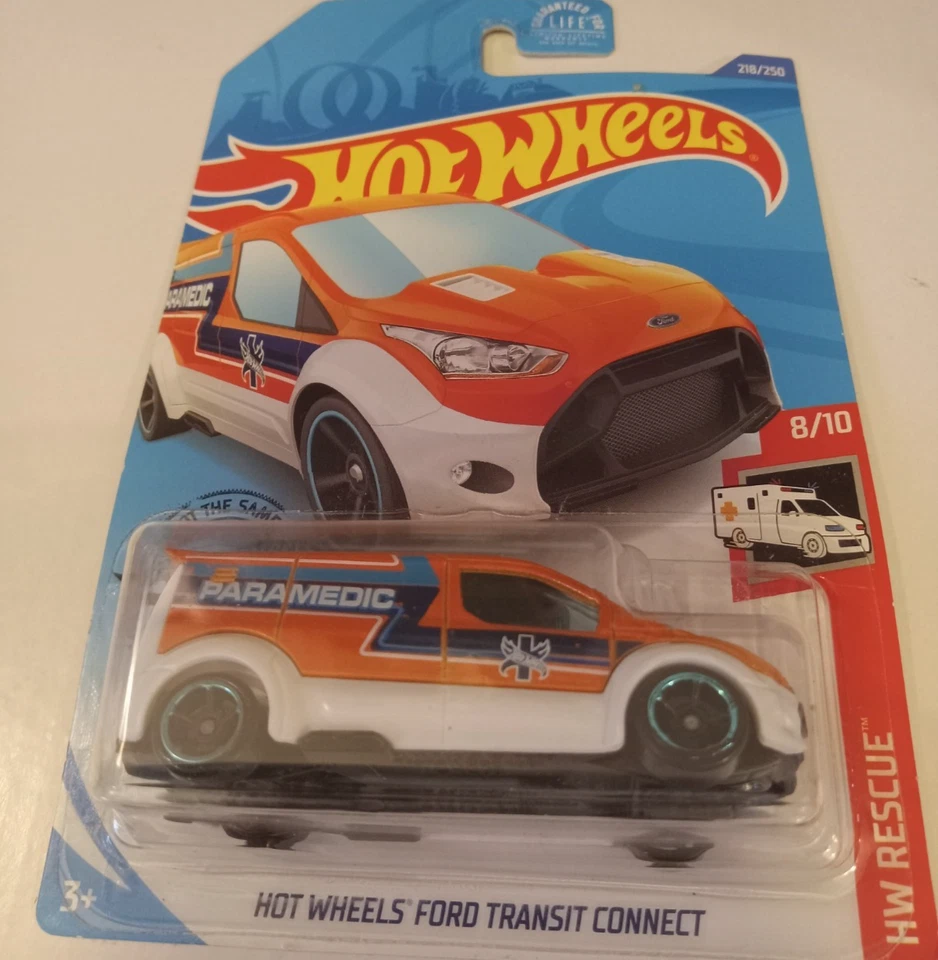 Ambulancia paramédica Hot Wheels Ford Transit Connect 218/250 HW Rescate 8/10 nueva Foto 1 de 1