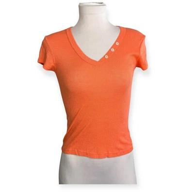 Camiseta Michael Stars Naranja Cuello en V Manga Corta OSFM Foto 1 de 3