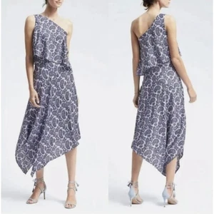 Banana Republic Damen One-Shoulder-Midikleid asymmetrischer Saum Paisleymuster 8 - Bild 1 von 10
