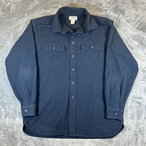 Camisa De Colección LL Bean Gamuza Para Hombres L Azul Abotonada Cazadora Gorpcore Informal - Imagen 1 de 12
