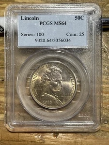 1918 Lincoln Half Dollar PCGS MS64 - Picture 1 of 2