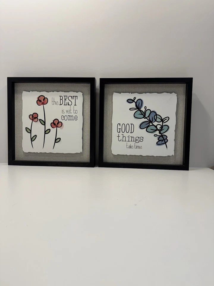 2 Pc 11.5 x 11.5 Framed Wall Art - Image 1 of 2