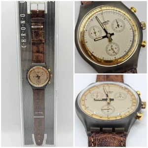 Swatch Chrono SCM100 Goldfinger 1990 NOS – Vintage Original – Working + Box - Picture 1 of 14