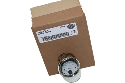 75167-01A NEW OEM 2004-2013 HARLEY-DAVIDSON TOURING VOLT GAUGE SILVER FACE - Image 1 of 4