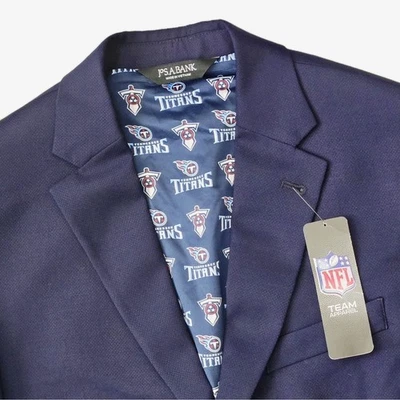 Jos A Bank Blazer Men 40S Navy Blue Tennessee Titans NFL Tailored Fit Sport Coat - Image 1 of 4