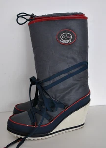 Botas midi mujer azul marino acolchadas con cordones forradas cuña talla 3 (EU 35.5) Lacoste - Imagen 1 de 5