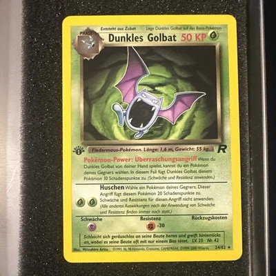Pokémon 1st Edition Dunkles Golbat 24/82 1st Edition Team Rocket Rare German - Image 1 of 4