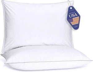 FluffCo Cuscini Alternativi Piumino Standard/Queen Size Set di 2 - Cuscino Letto Queen Size - Foto 1 di 7