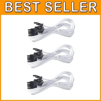 White 16AWG PCIe Cable for Corsair & Thermaltake PSU 3-Pack - Image 1 of 4